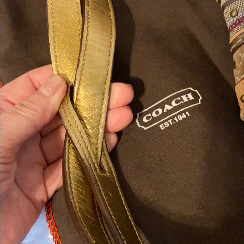 Coach RARE Signature C Studded Vachetta Flap Hobo - Picture 6 of 8